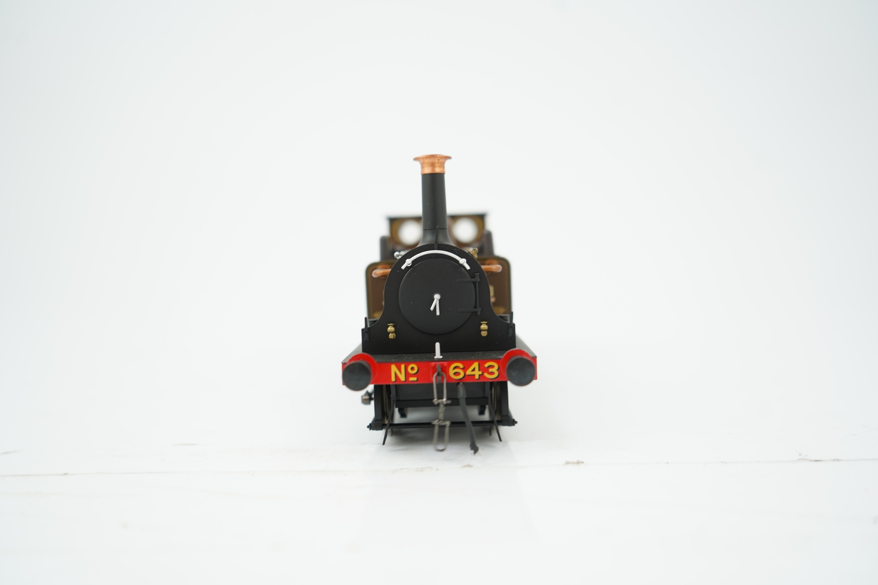 An 0 gauge Dapol model of LB&SCR Class A1, 643, 0-6-0T ‘terrier’ locomotive, powered for two rail operation, with original box and maintenance sheet.
